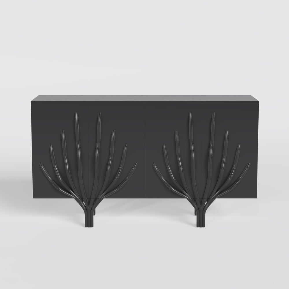 1600mm Sideboard Branch Design Mid Century Modern Buffet with 2 Doors 2 Shelves window image