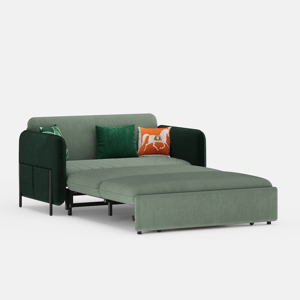 54" Full 2-Seater Velvet Convertible Sleeper Sofa window image