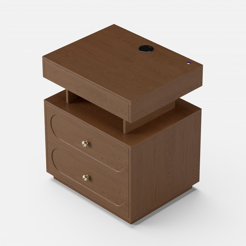 Krila Floating 3-Drawer LED Smart Nightstand with Light window image