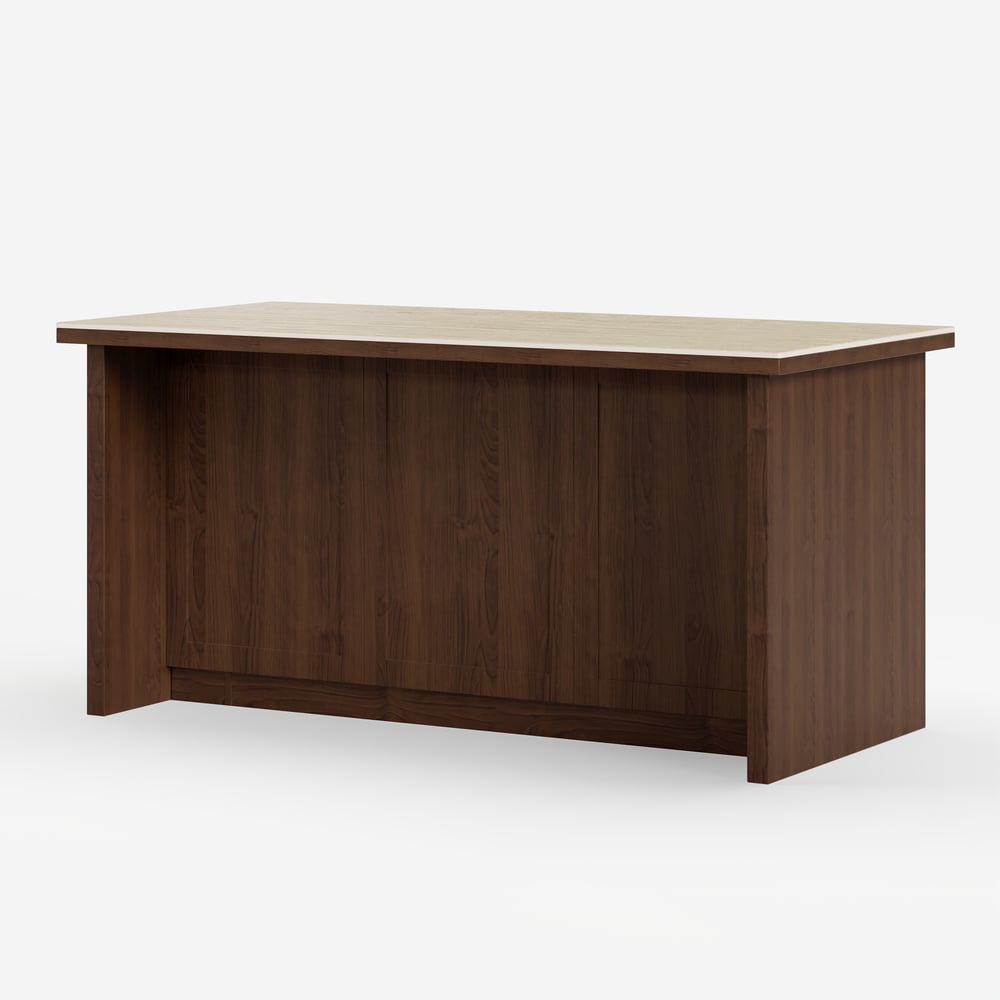 70.9" Modern Style Sintered Stone Kitchen Islands with Multi-Storage Walnut window image