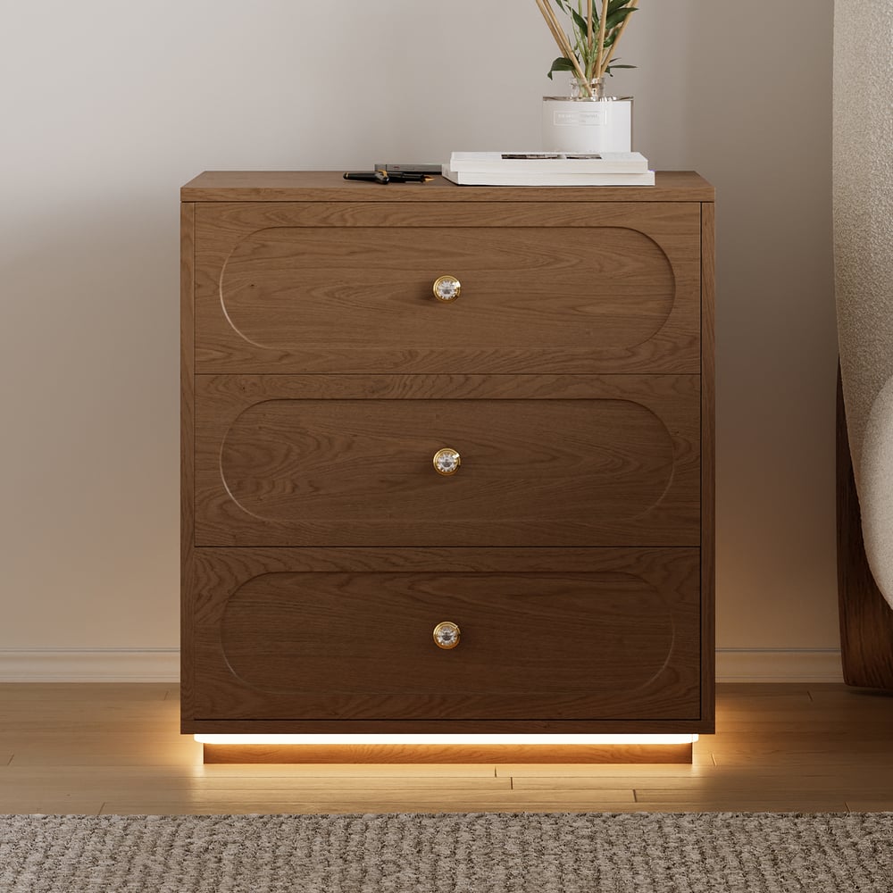 Krila Floating 3-Drawer LED Smart Nightstand with Light window image