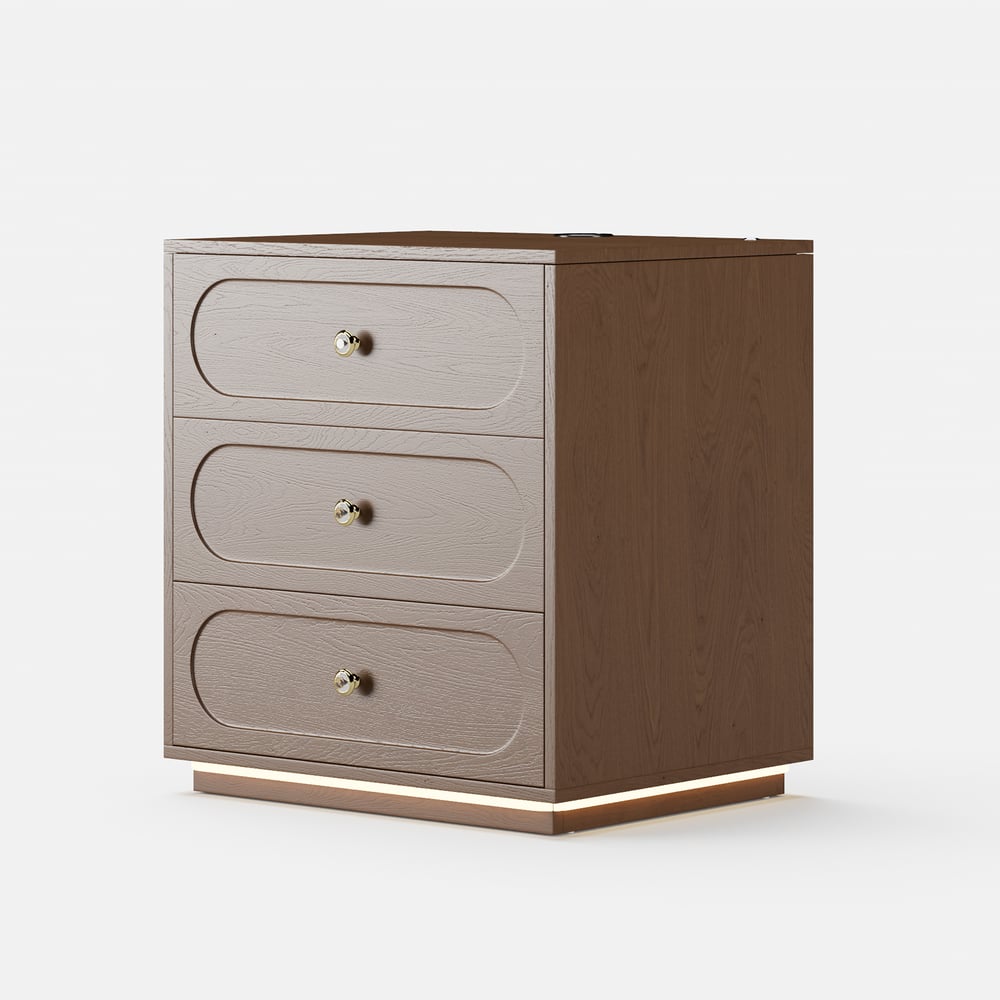 Krila Floating 3-Drawer LED Smart Nightstand with Light window image