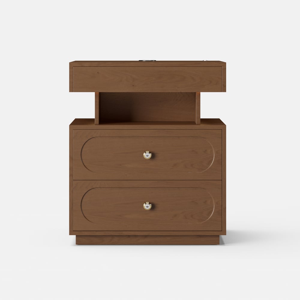 Krila Floating 3-Drawer LED Smart Nightstand with Light window image