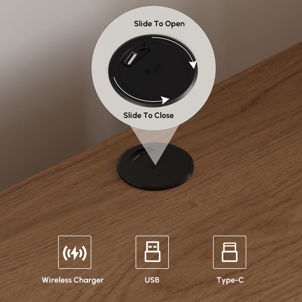 Krila Floating 3-Drawer LED Smart Nightstand with Light window image