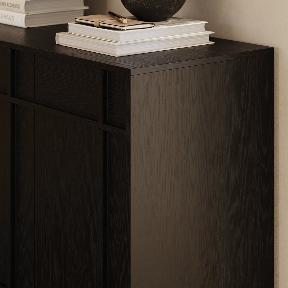 1530mm Mid Century Modern Sideboard Wooden Buffet with Storage window image