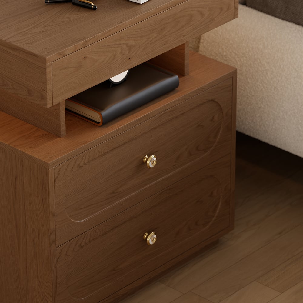 Krila Floating 3-Drawer LED Smart Nightstand with Light window image