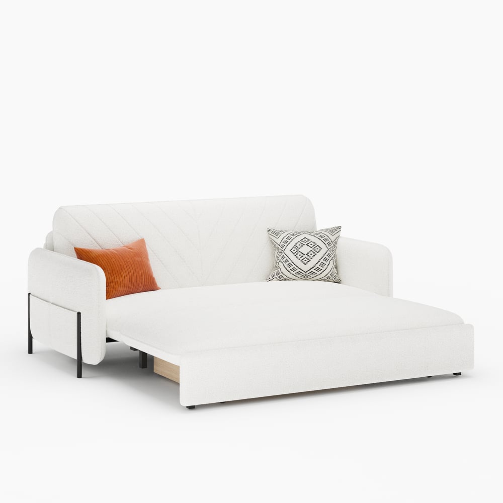 Canapé convertible rembourré à boucles blanches 2000 mm image de fenêtre