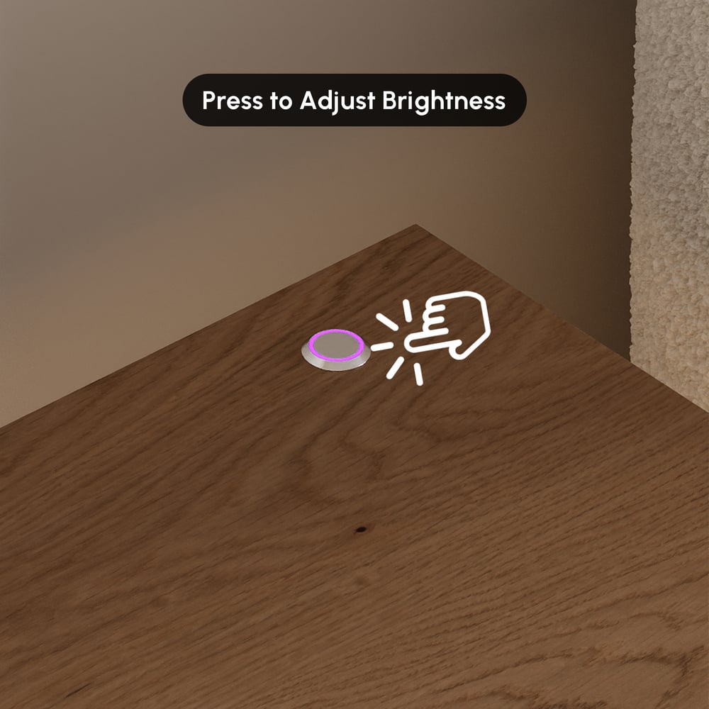 Krila Floating 3-Drawer LED Smart Nightstand with Light window image