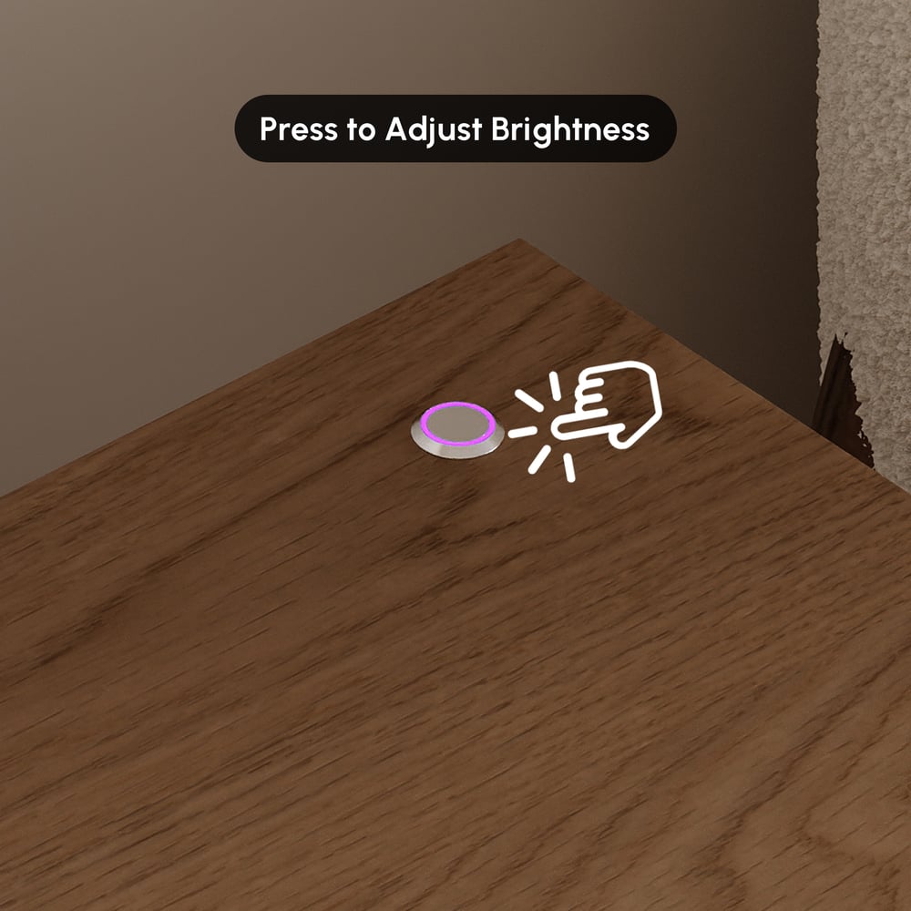 Krila Floating 3-Drawer LED Smart Nightstand with Light window image