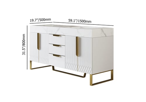 Ensemble de vanité autoportant à double évier de 1500 mm avec armoire à pharmacie LED avec rangement Poids, dimensions, image