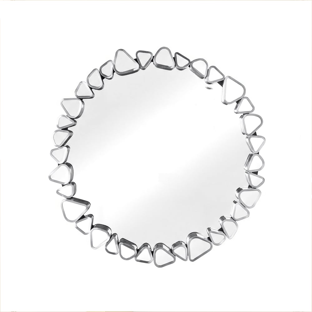 Miroir mural argenté moderne de 600 mm — Miroir décoratif rond image de fenêtre