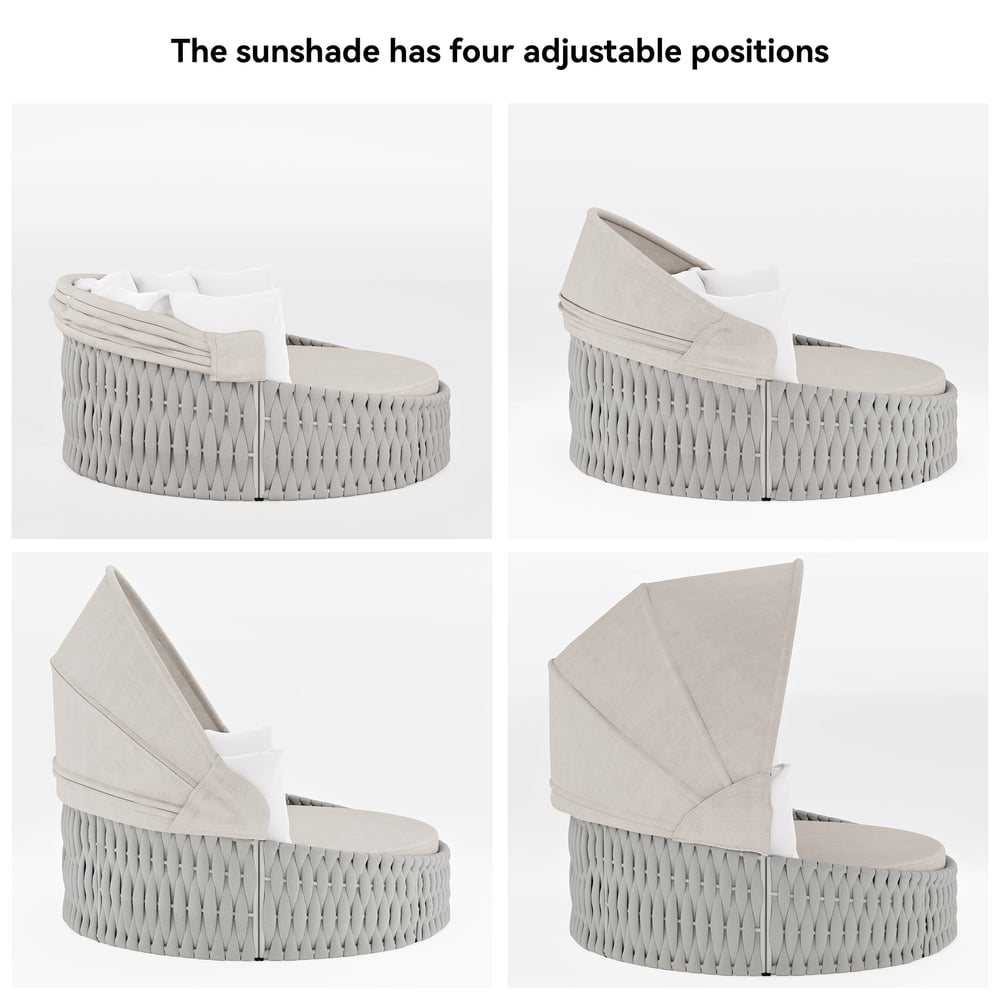 Tatta 2 Pieces Weather Proof and Foldable Sun Canopy Outdoor Daybed window image