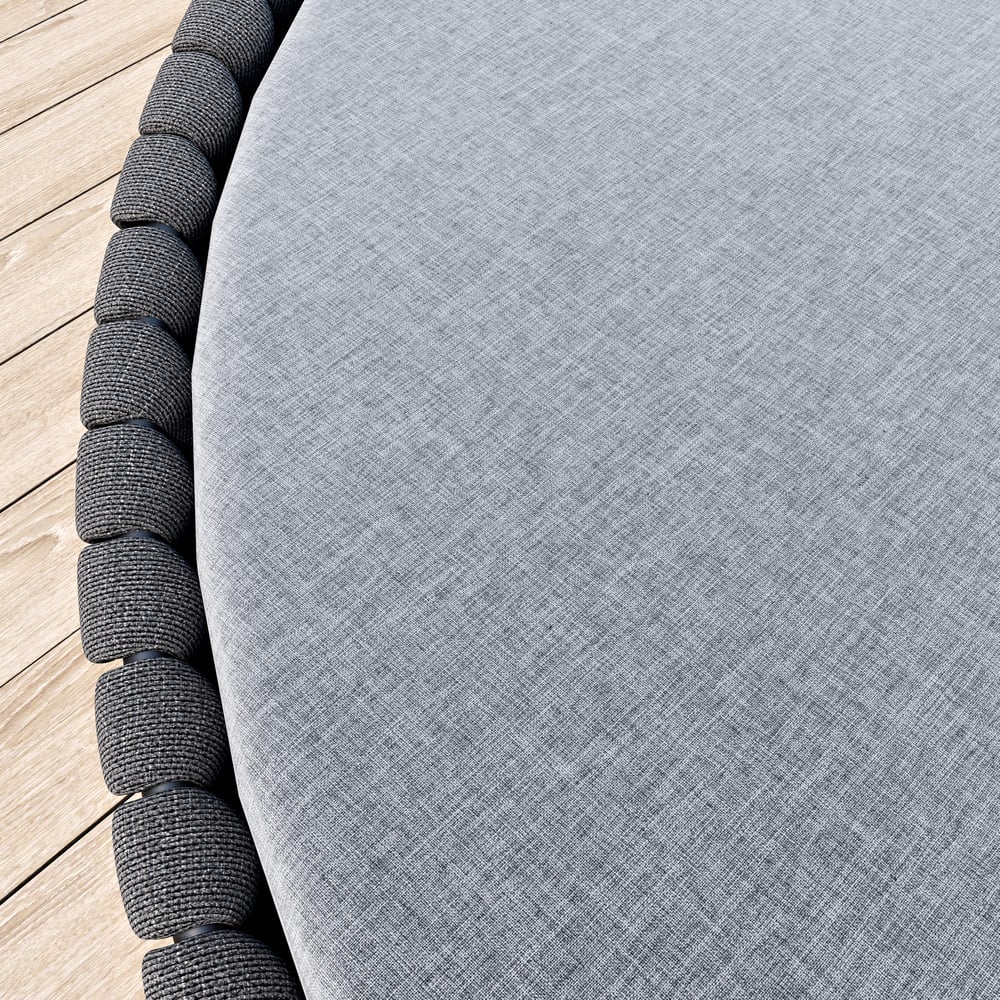 Tatta Weatherproof Dark Gray Braided Garden Sun Island with Aluminum Frame & Sun Canopy window image