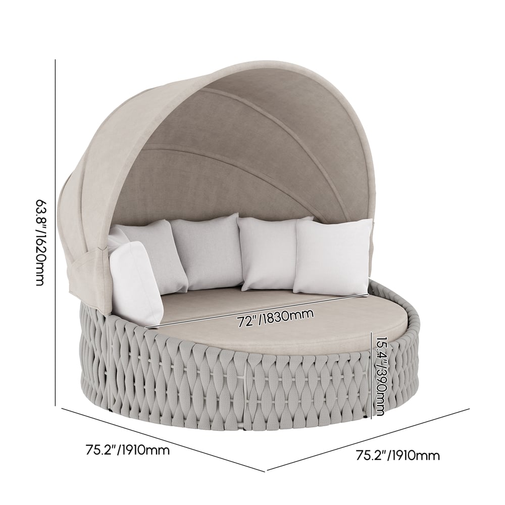 Tatta 2 Pieces Weather Proof and Foldable Sun Canopy Outdoor Daybed weights dimensions image