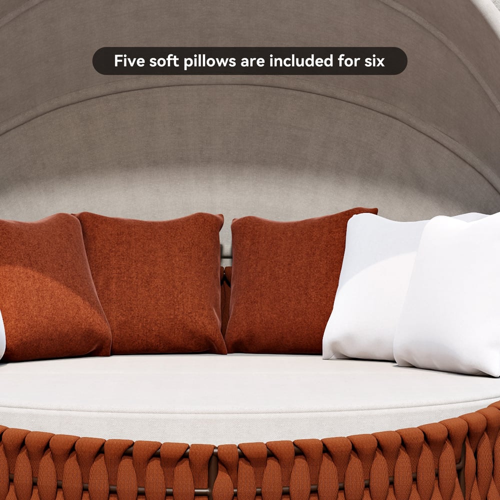 Tatta 2 Pieces Weather Proof and Foldable Sun Canopy Outdoor Daybed window image