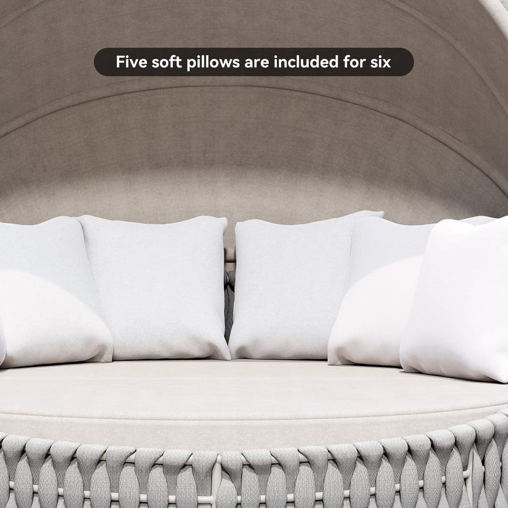 Tatta 2 Pieces Weather Proof and Foldable Sun Canopy Outdoor Daybed window image