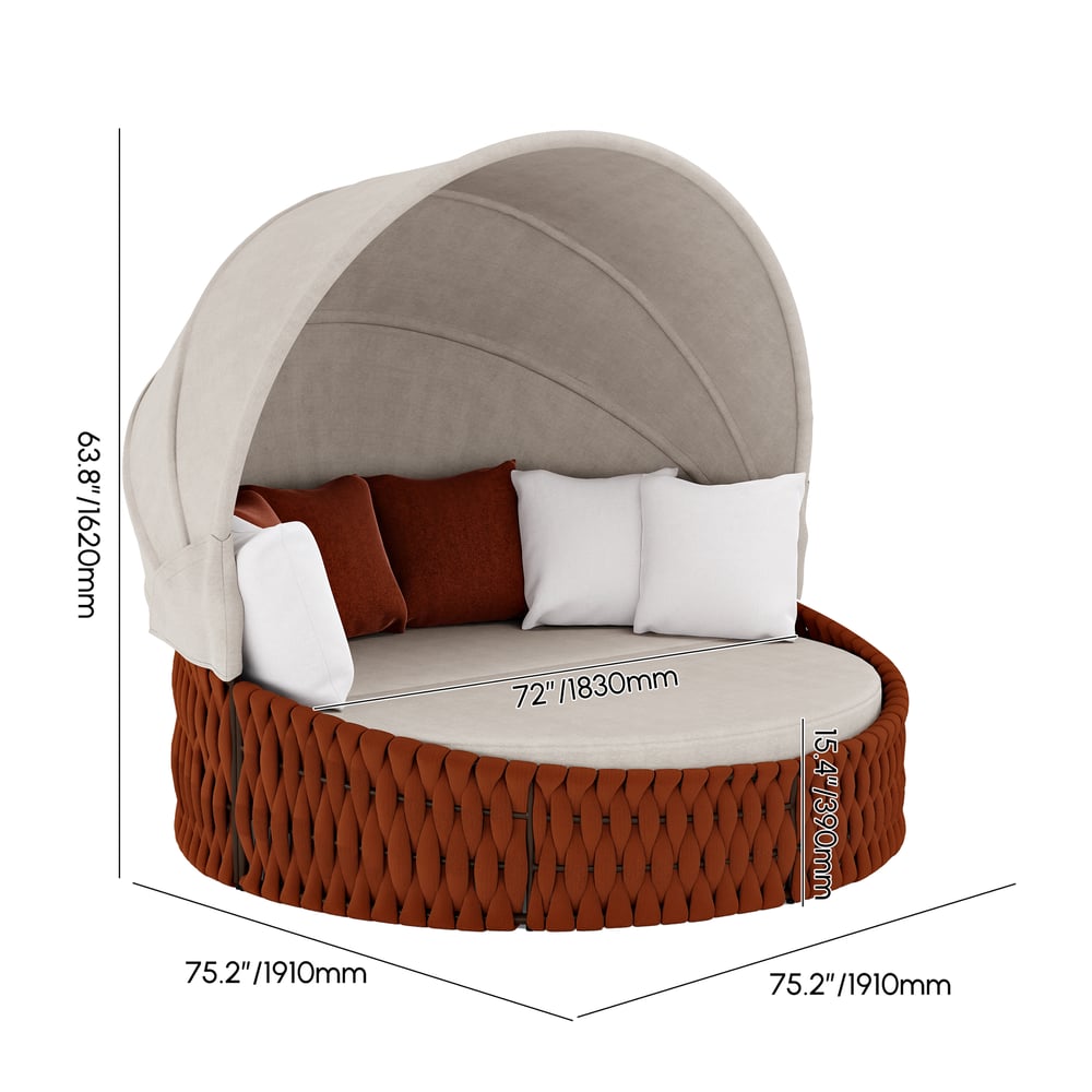 Tatta 2 Pieces Weather Proof and Foldable Sun Canopy Outdoor Daybed weights dimensions image