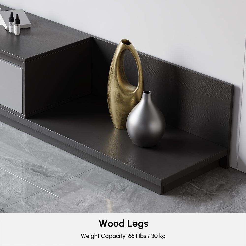 Fero Gray Extendable TV Stand with 2 Drawers(47"-79") window image