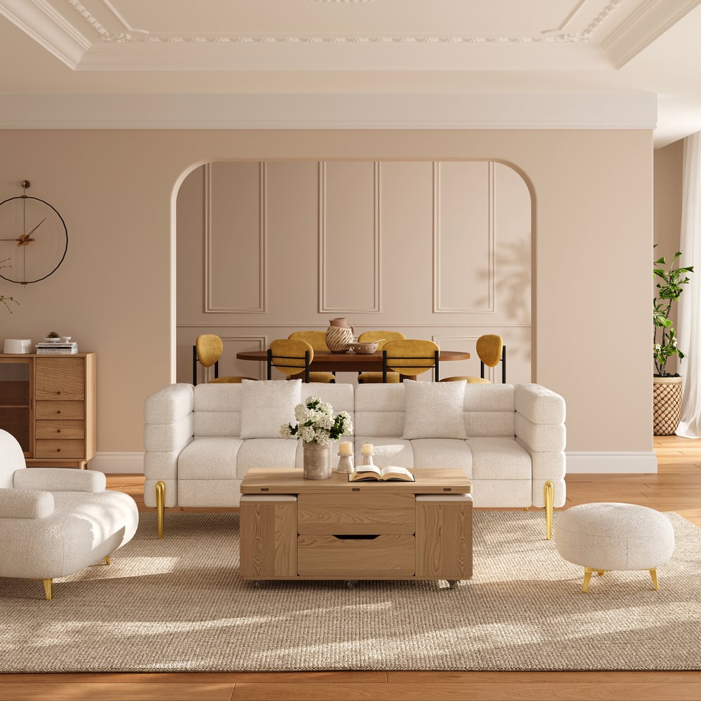 Table basse multifonctionnelle moderne avec plaque de levage réglable en hauteur et espace de rangement image de fenêtre