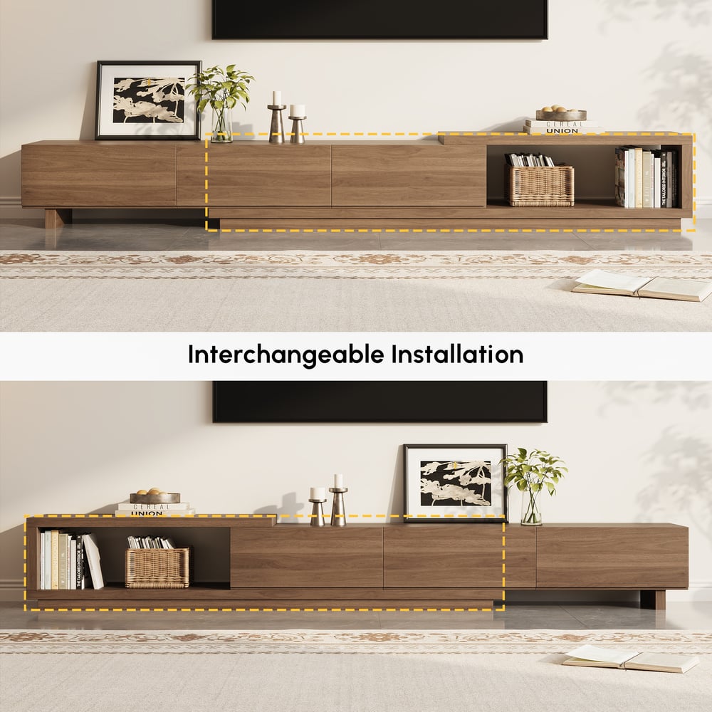 Quoint Extendable Walnut TV Stand with 3 Drawers(1800mm-2540mm) window image