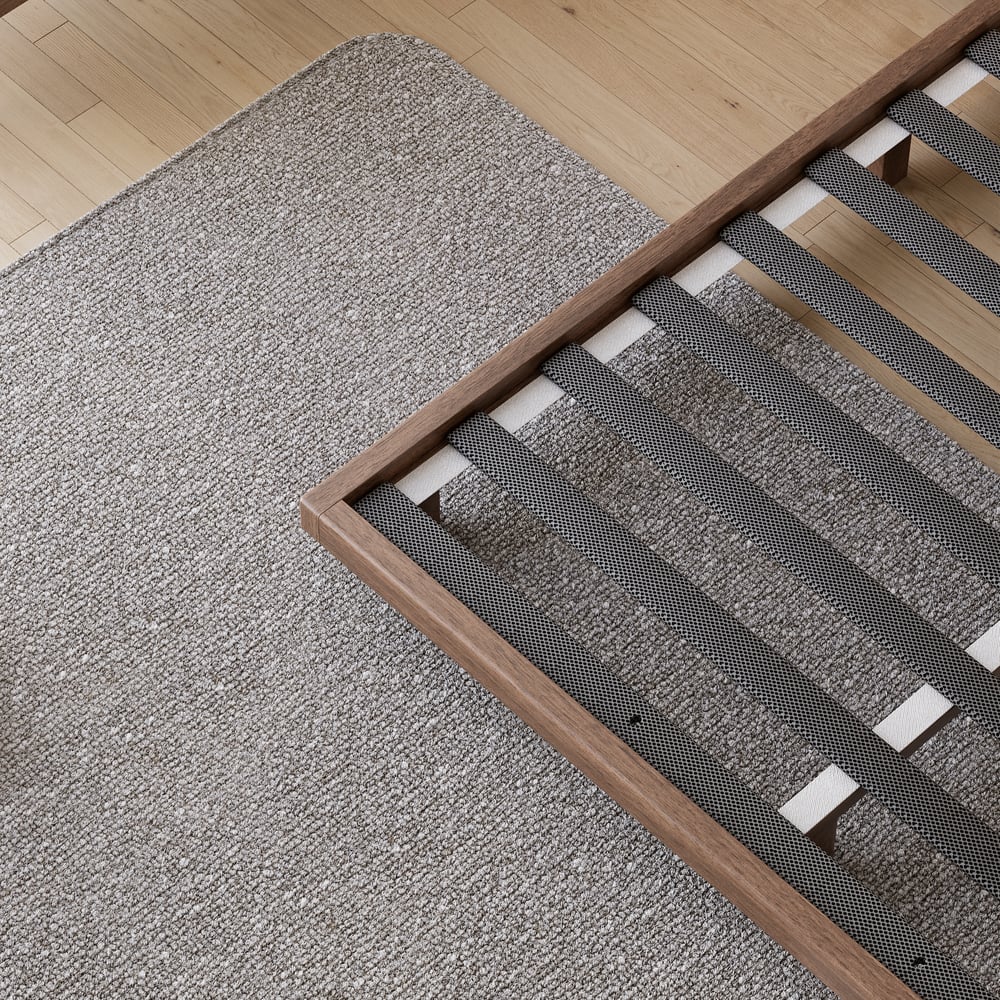 Japanese Style Walnut King Floor Bed window image