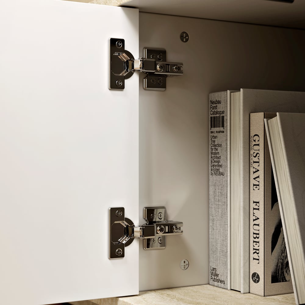 79" Travertine Veneer Fireplace TV Stand with Storage window image