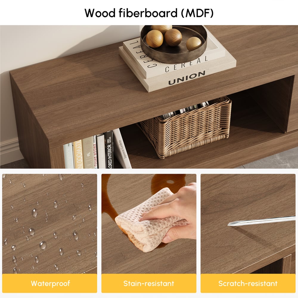 Quoint Extendable Walnut TV Stand with 3 Drawers(1800mm-2540mm) window image