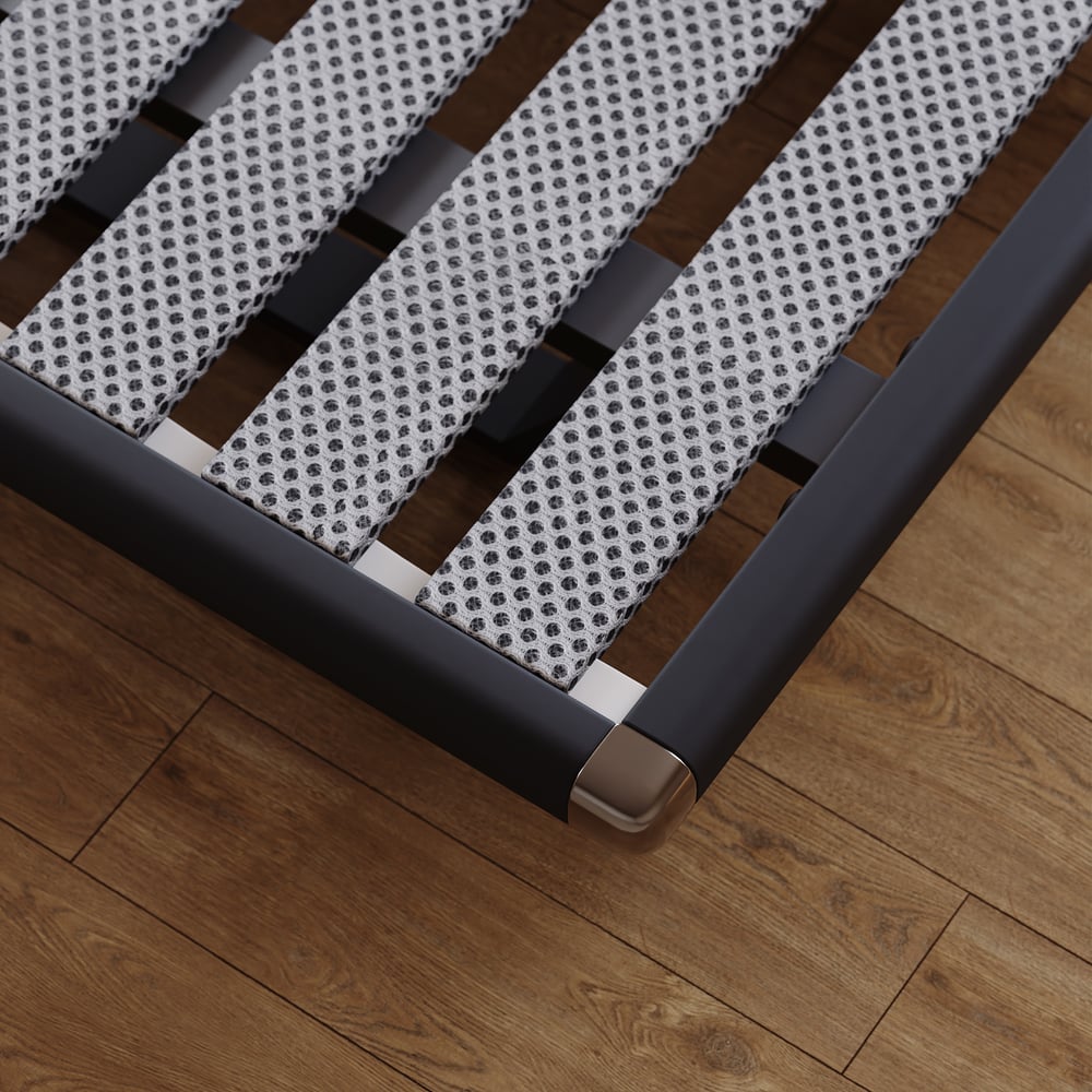 Modern King Size Floating Bed Frame with Light & Adjustable Headboard window image