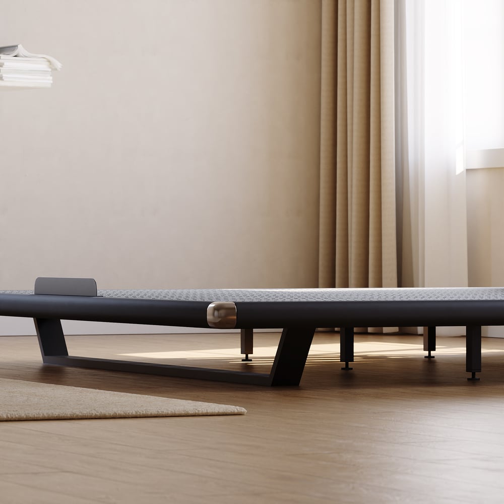 Modern King Size Floating Bed Frame with Light & Adjustable Headboard window image