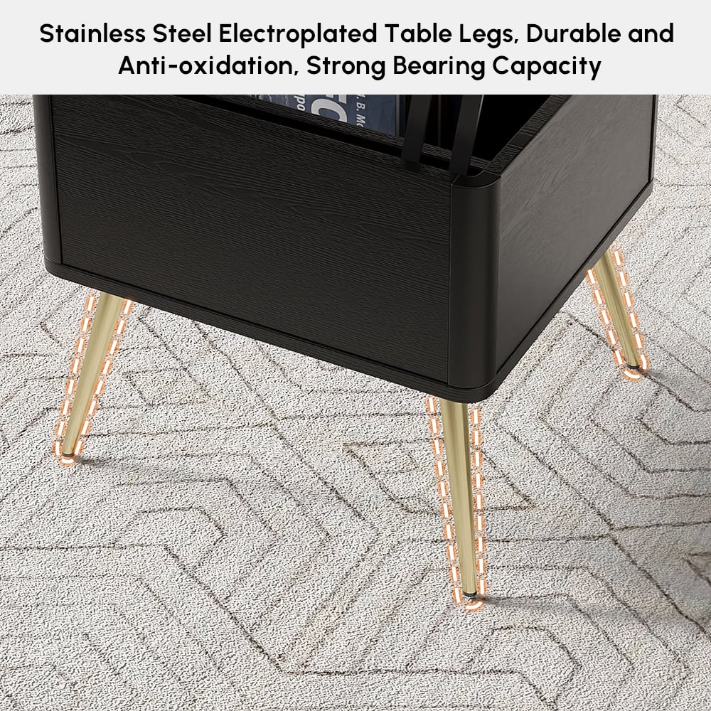 Modern Multi-functional Coffee Table Extendable with Storage & Lift Top in Black window image