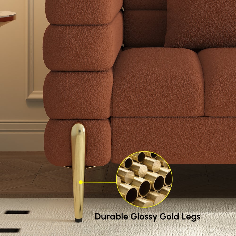 Aurora 2300mm Boucle 3-Seat Chaise Sofa with Ottomans window image