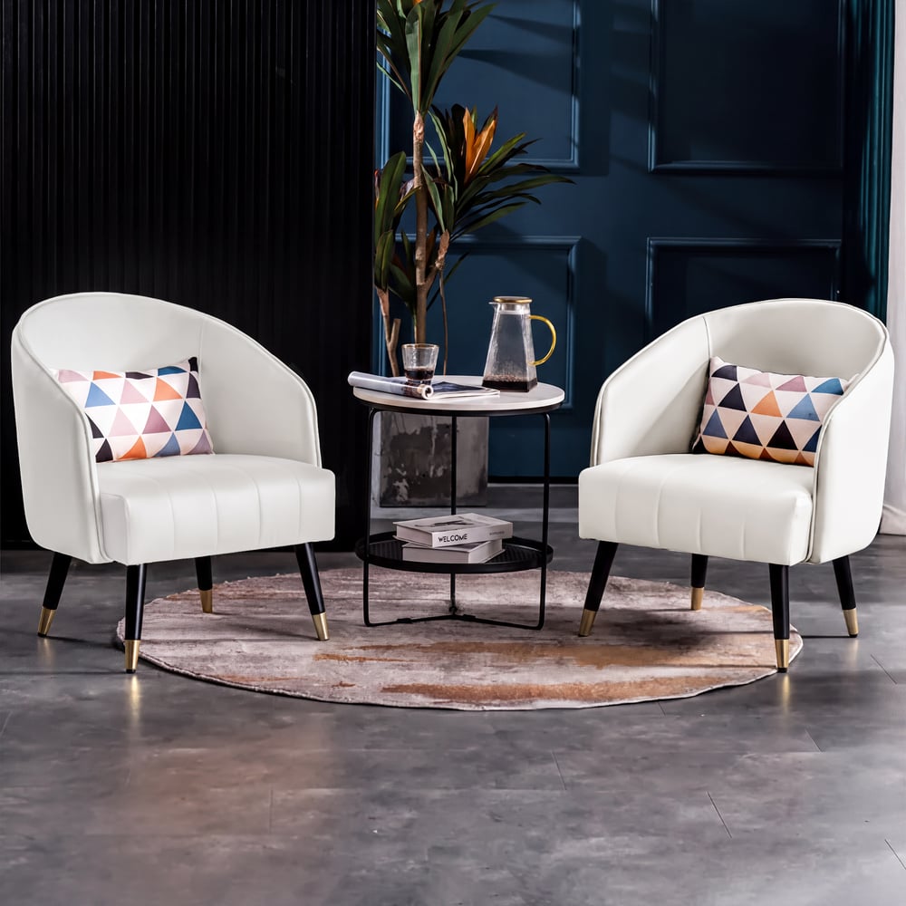 Cadeira de couro sintético com encosto alto Imagem da janela