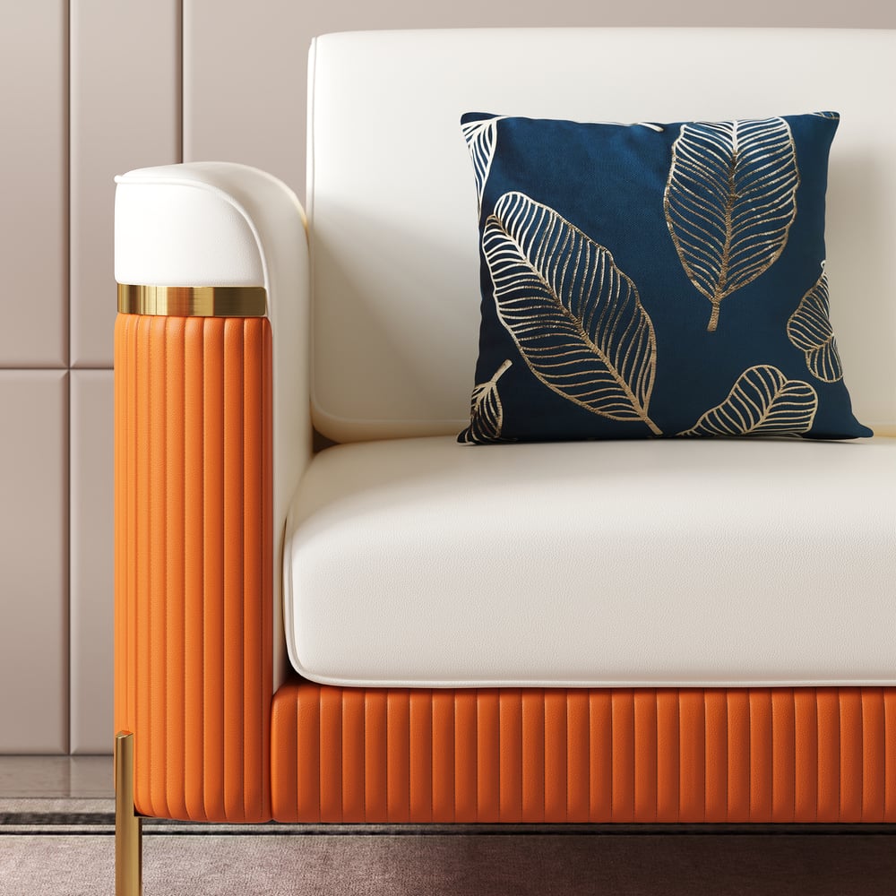 Vertex Modern Leather 3-Piece Living Room Sofa Set window image