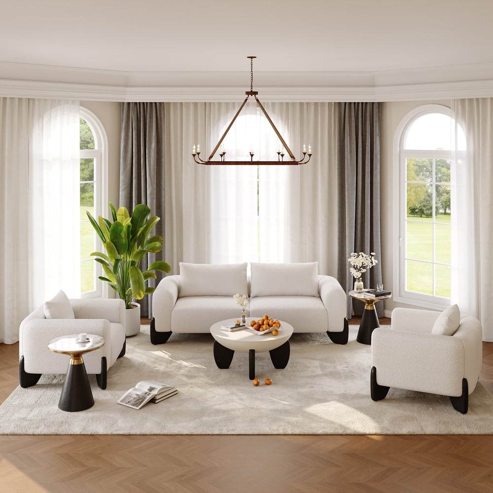 Round Black End Table with Sintered Stone Top window image