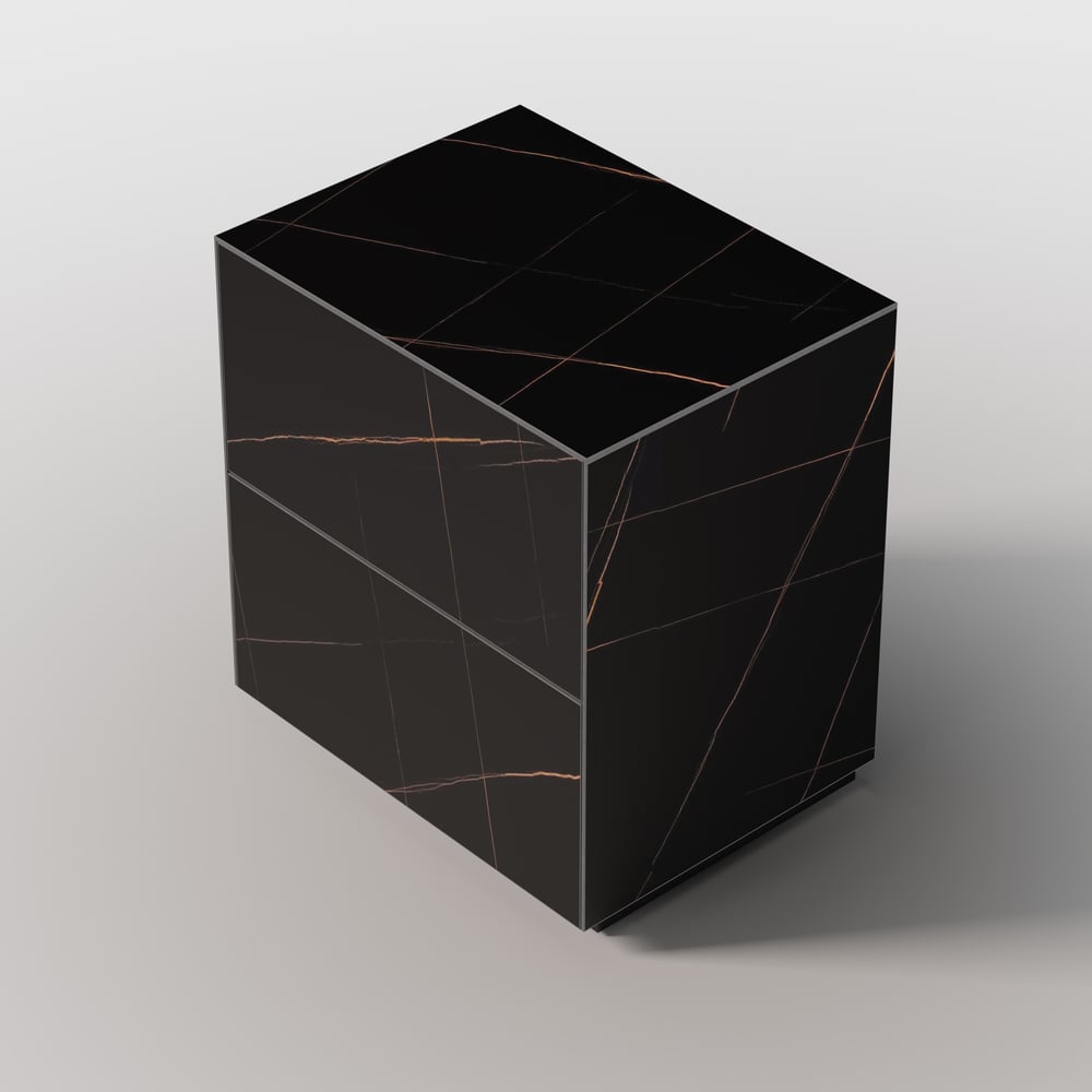 24" Sintered Stone 2-Drawer Floor Nightstand Set of 2 window image