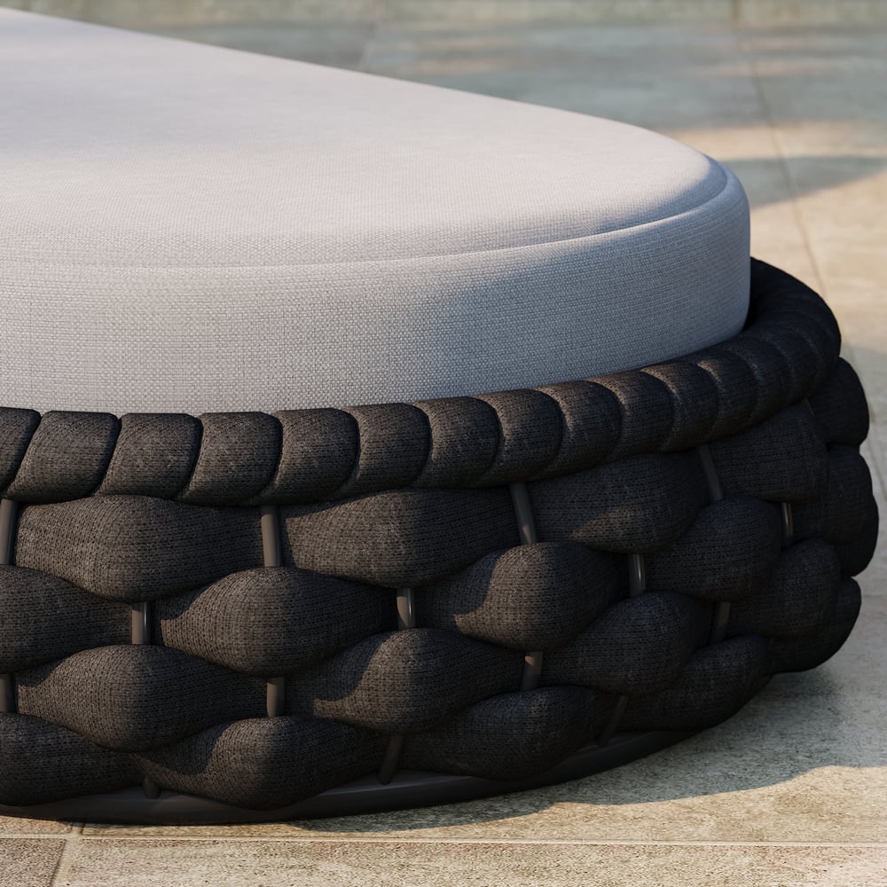 Tatta Woven Rope Outdoor Dark Gray Adjustable Patio Chaise Lounge window image