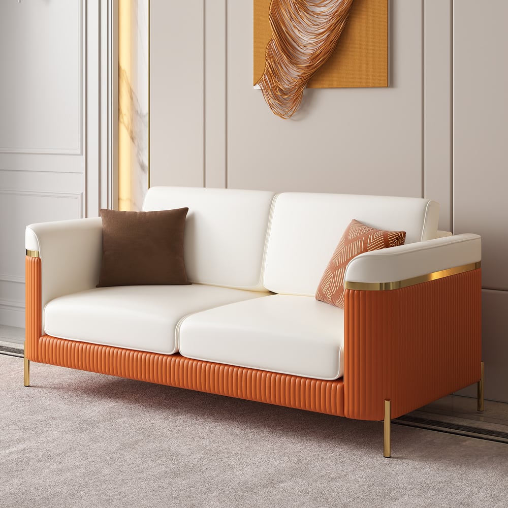 Vertex Modern Faux Leather 3-Piece Living Room Sofa Set window image