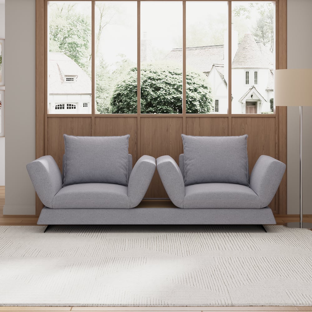 Canapé-lit convertible 2 places en lin image de fenêtre