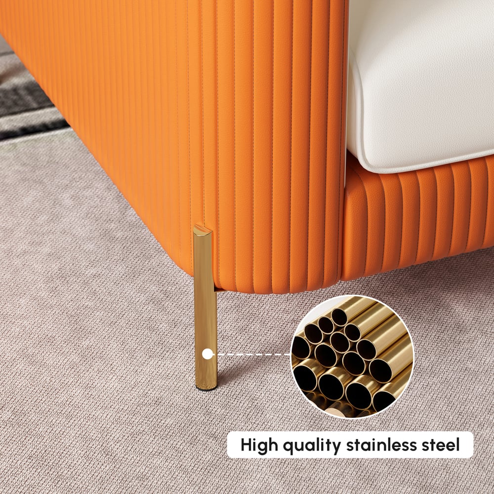 Vertex Modern Faux Leather 3-Piece Living Room Sofa Set window image