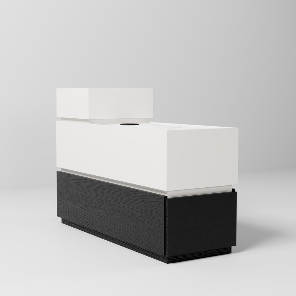 Sintered Stone Top Narrow Smart Side Table with Storage window image