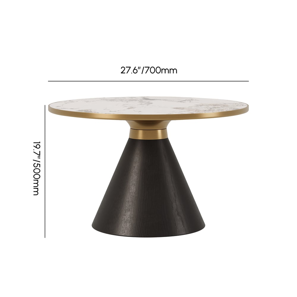 700mm kulatý černý slinutý kamenný konferenční stolek váhy a rozměry obrázku