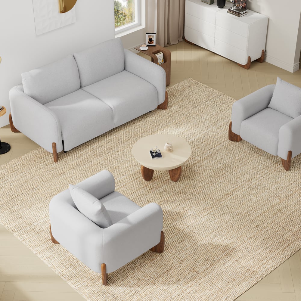 Curva Queen 3-Seater Sofa Bed Linen Pop Up Sleeper Sofa with Mattress window image