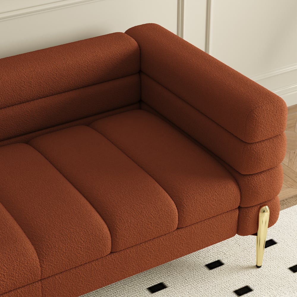 Aurora 2300mm Boucle 3-Seat Chaise Sofa with Ottomans window image