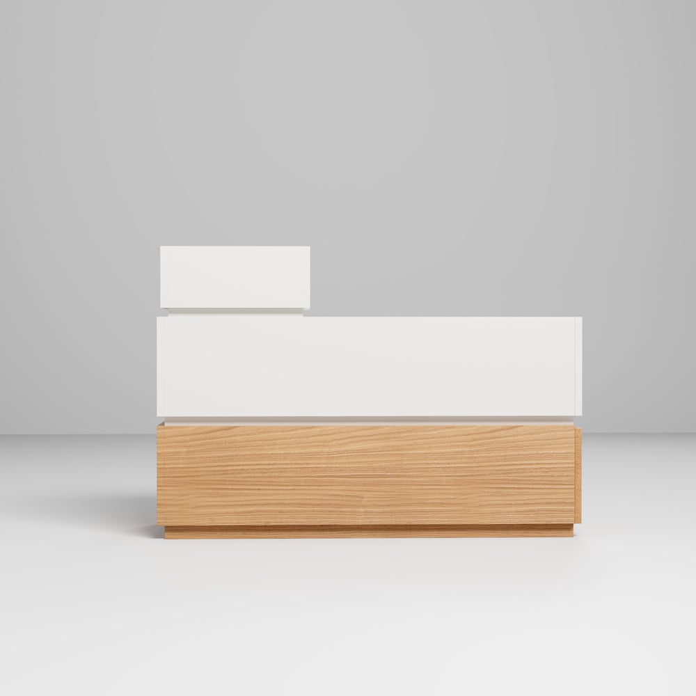 Table d'appoint intelligente étroite avec plateau en pierre frittée avec rangement image de fenêtre