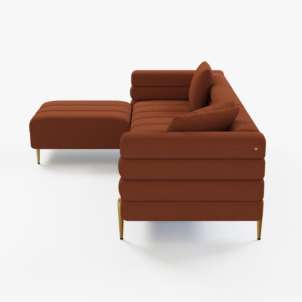 Aurora 2300mm Boucle 3-Seat Chaise Sofa with Ottomans window image