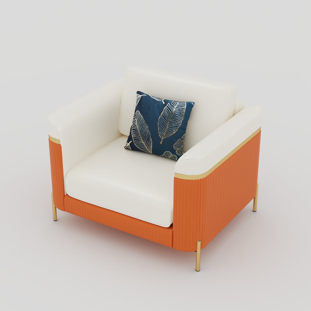 Set di divani da soggiorno in pelle moderna in 3 pezzi Vertex Immagine della finestra