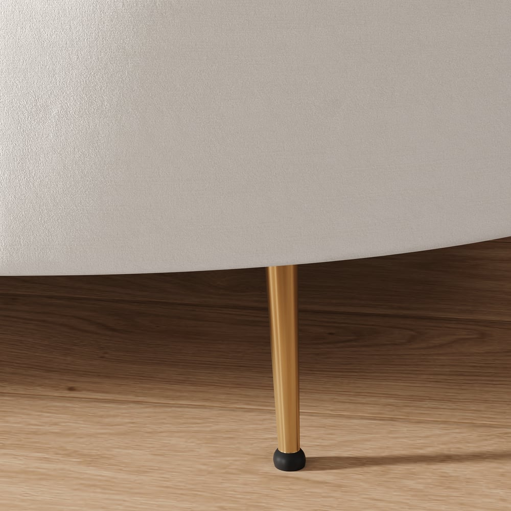 93" Modern White Velvet Upholstered Large 3-Seater Curved Sofa window image