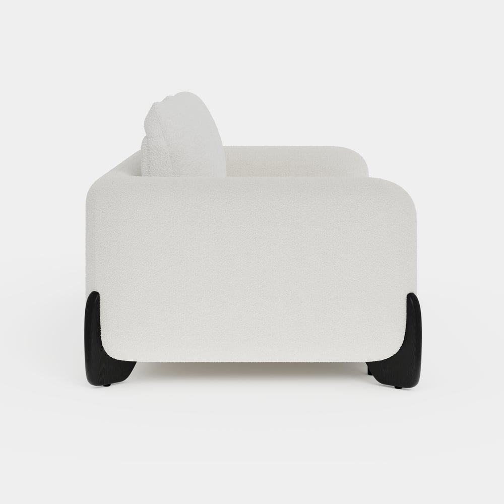 83" Curva Queen 3-Seater Boucle Pop Up Sleeper Sofa with Mattress window image