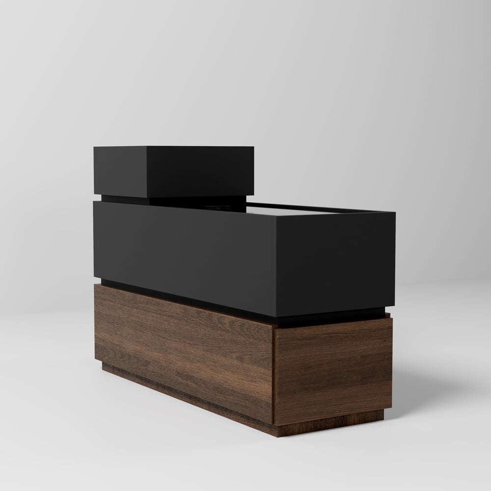 Sintered Stone Top Narrow Smart Side Table with Storage window image