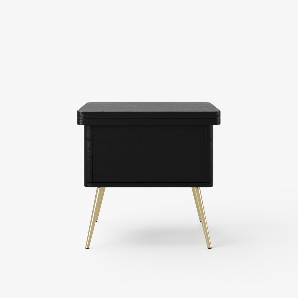 Modern Multi-functional Coffee Table Extendable with Storage & Lift Top in Black window image